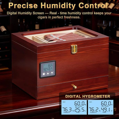 Cigar Humidor Cabinet with Electric Humidifier Precision Humidity Control - Image 2