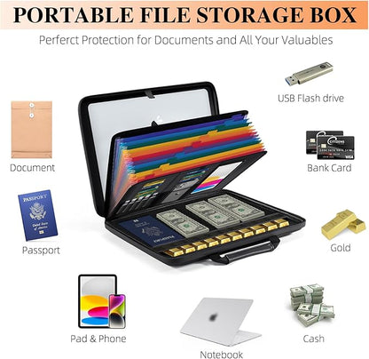 Fireproof Document Box File Organizer: Hard-Shell Case Fireproof Waterproof Box - Image 4