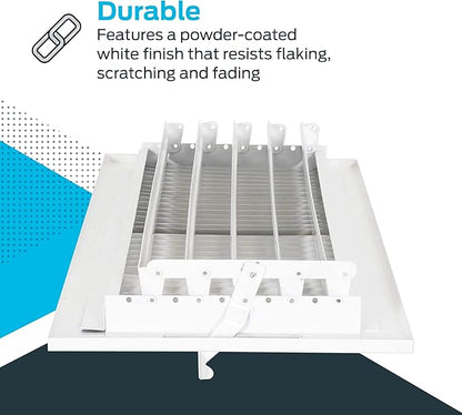 EZ-FLO 16 x 6 Inch White Air Vent Cover - Image 5