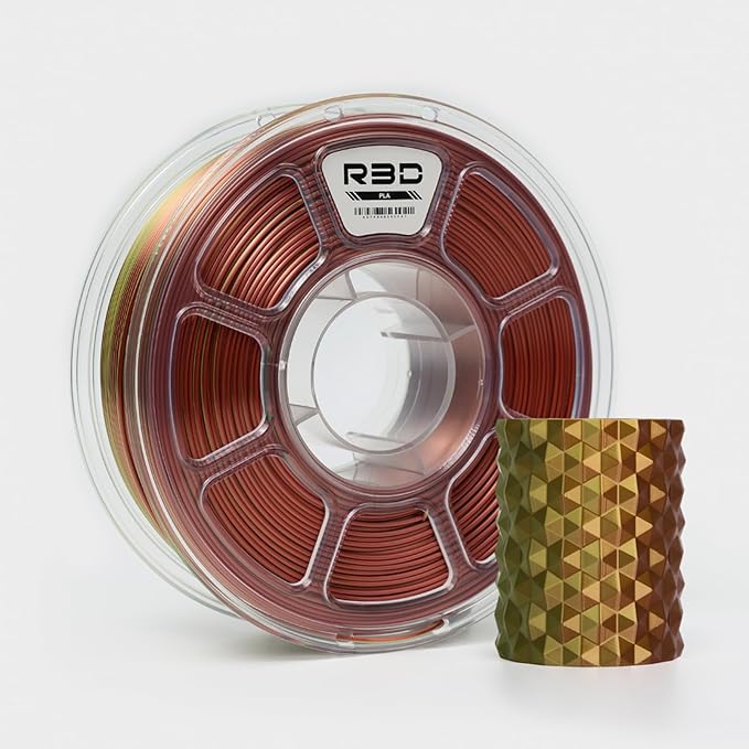 R3D Dual Color Silk PLA Filament, Co-Extrusion 3D Printer Filament 1.75mm by R3D