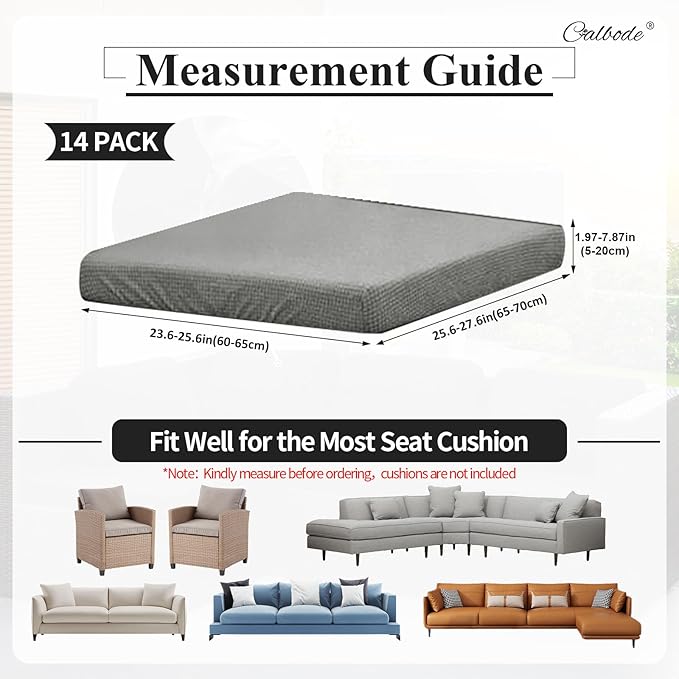 14Pcs Outdoor Stretch Cushion Covers, Waterproof Outdoor Chair Cushion Covers - Image 2