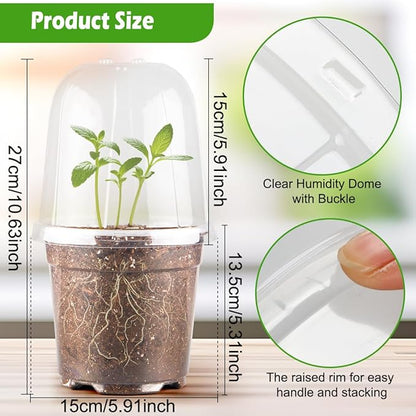 6 Inch Clear Nursery Pots with Humidity Dome, 30 Pack Reusable Seed Starter Pot - Image 5