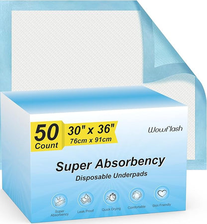 Super Absorbency Disposable Leakproof Underpads by Wowflash