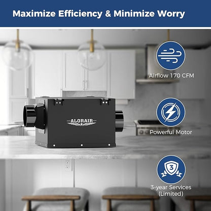 ALORAIR 4 Inch Inline Bathroom Exhaust Fan – Ultra Quiet 170 CFM Ventilation Fan - Image 2