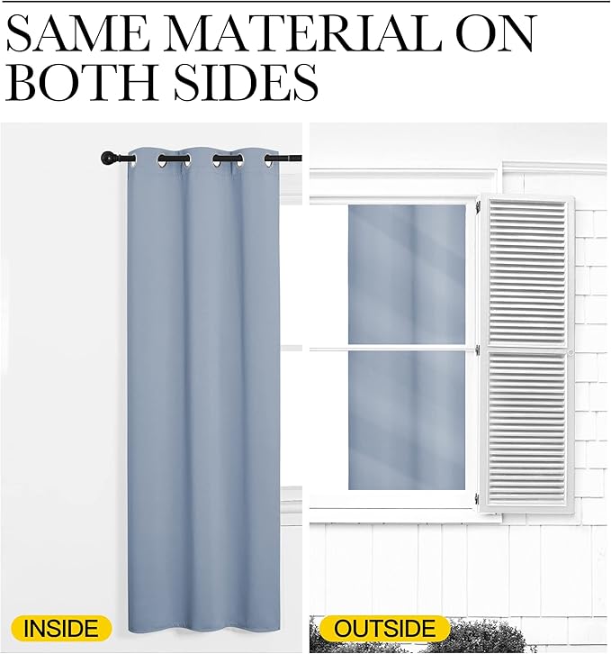 NICETOWN Curtain Blackout Drape Panel, Single Panel, 42 x 84 inch, Vintage Blue - Image 5
