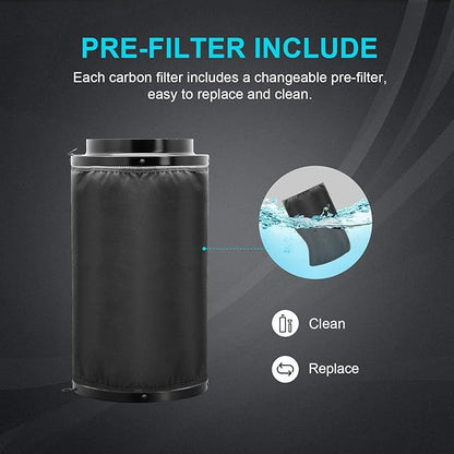 HealSmart 6 Inch Air Carbon Filter 6" Premium Australian Virgin Charcoal - Image 3