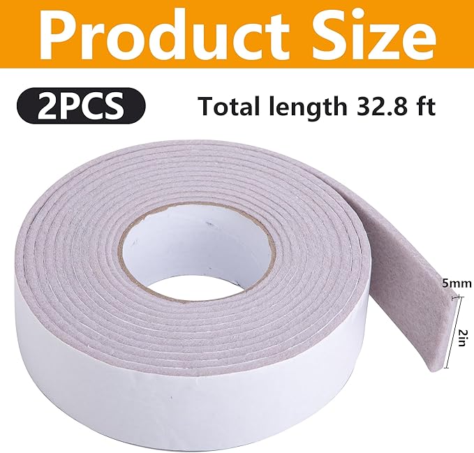 moonoom 2 Roll 16.4 Ft x 2'' Window Condensation Absorber Strip, Thick Window - Image 2