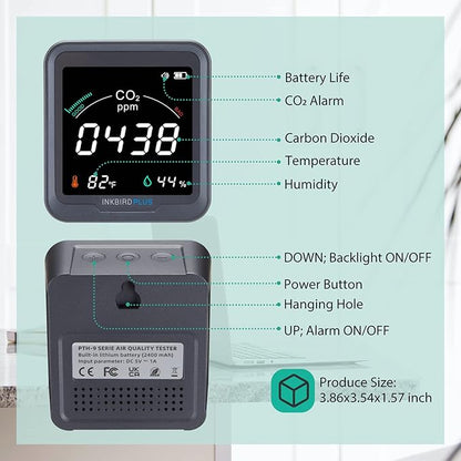 INKBIRDPLUS Indoor CO2 Detector, Air Quality Monitor, Tester - Image 6