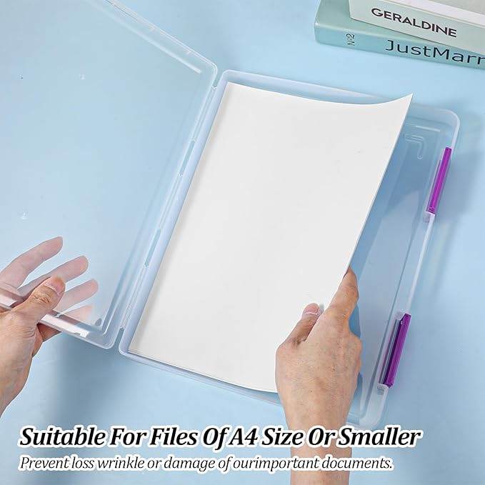 6 Pcs Clear A4 File Box Document Plastic Storage Box Paper Plastic Case Board - Image 4