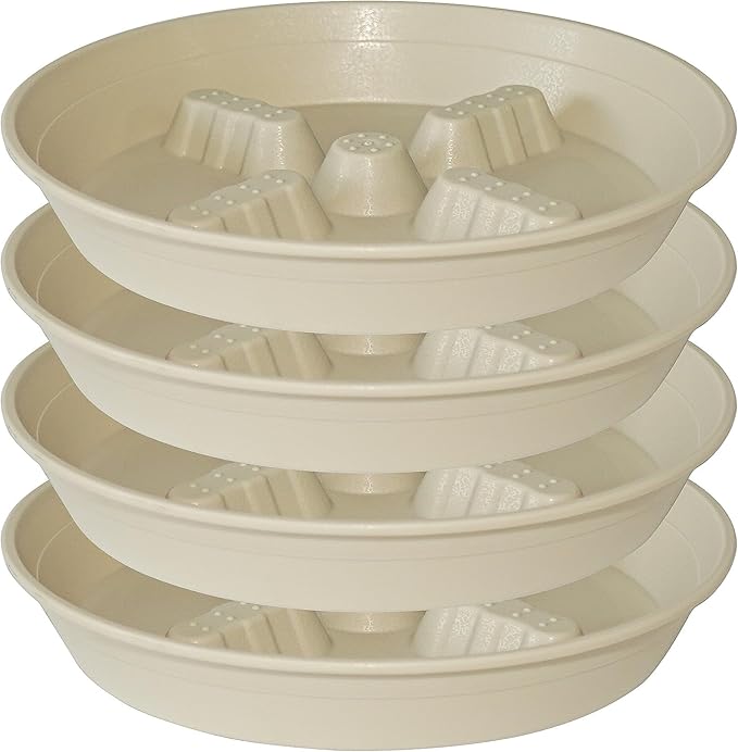 4 Pack Plant Saucer 8 inch, 10 12 14 17 inch, Plant Stand Plastic Plant Saucers by Unknown