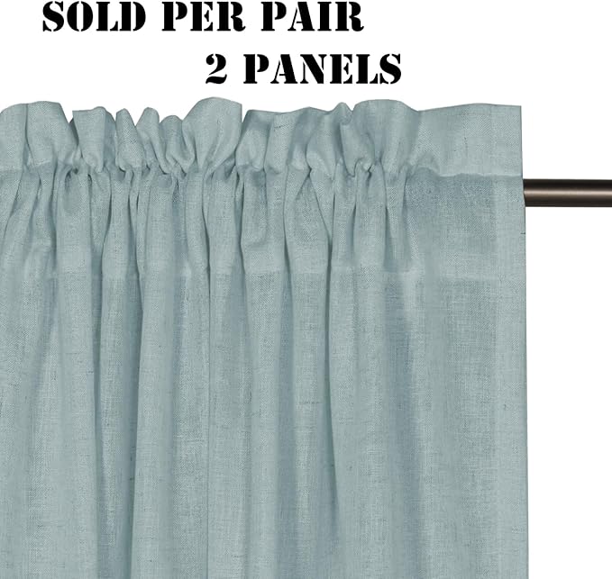 H.VERSAILTEX Linen Curtains Elegant Natural Linen Semi Sheer Curtains Energy - Image 2