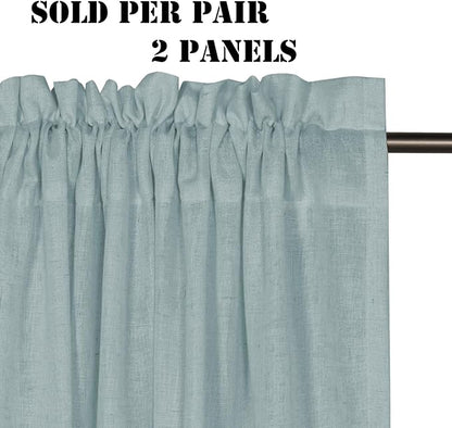 H.VERSAILTEX Linen Curtains Elegant Natural Linen Semi Sheer Curtains Energy - Image 2