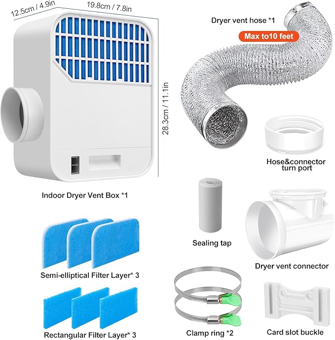Upgraded Triple Filtration System Indoor Dryer Vent Kit, Indoor Dryer Vent - Image 7