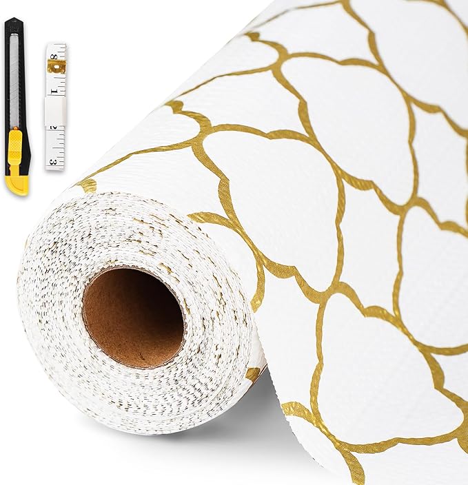 Drawer and Shelf Liner for Kitchen Cabinet, Non-Adhesive Cabinet Liner 24in x by GTJ