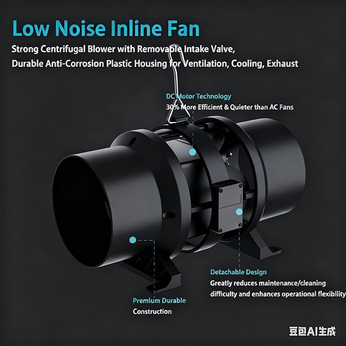 MELONFARM Air Filtration Kit, 8 Ft Ducting & Rubber Coupler, Air Cooling and - Image 2