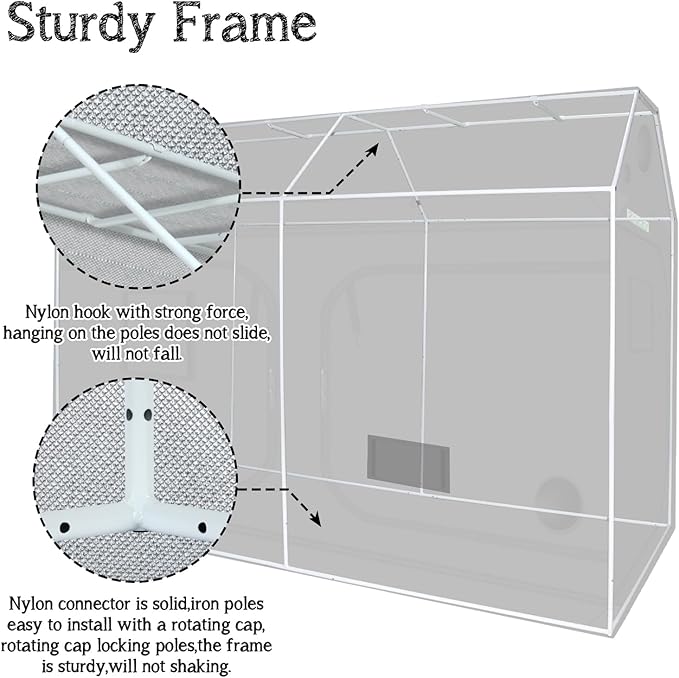 zazzy 4x8 Grow Tent, Lightproof Roof Cube Mylar Hydroponic Growing Tent - Image 7