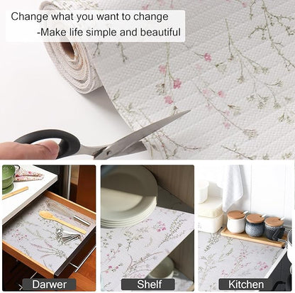 Floral Drawer and Shelf Liner for Cabinets 24IN x 10FT, Non-Adhesive and Strong - Image 6