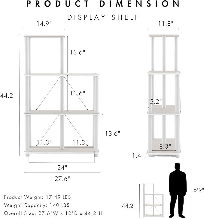 Homes: Inside + Out Apexa Modern 5-Cube Ladder Shelving Units, Collectibles - Image 3