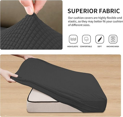 Easy-Going Stretch 4 Pieces Couch Cushion Covers - Image 4