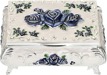 Hipiwe Vintage Metal Jewelry Box Small Treasure Chest Case Trinket Organizer by Hipiwe