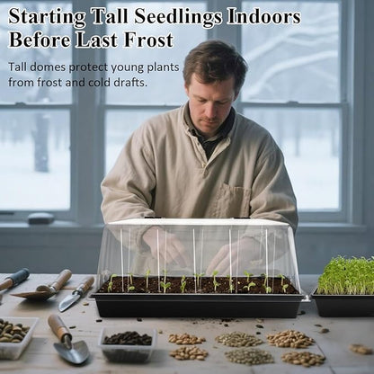 1020 Trays with Tall 7.3'' Dome, Heavy Duty 1020 Seed Trays and Flats with Lid - Image 3