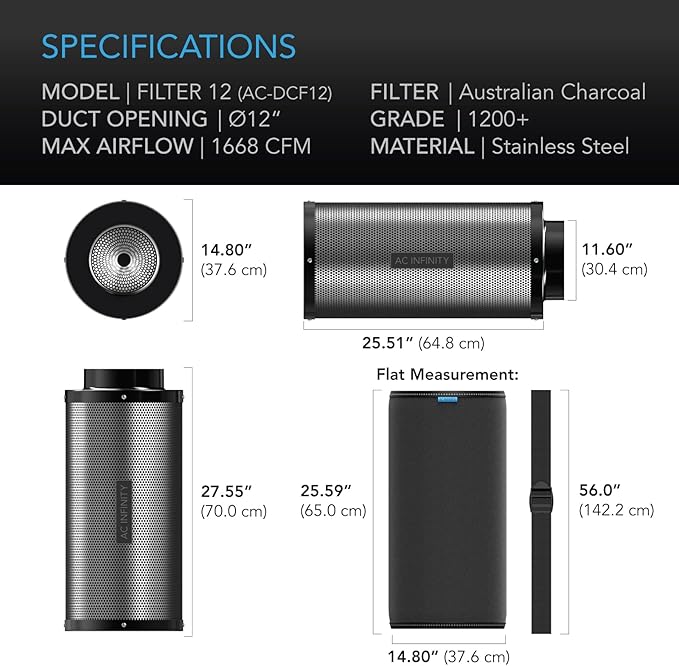 AC Infinity Air Carbon Filter 12" - Image 6