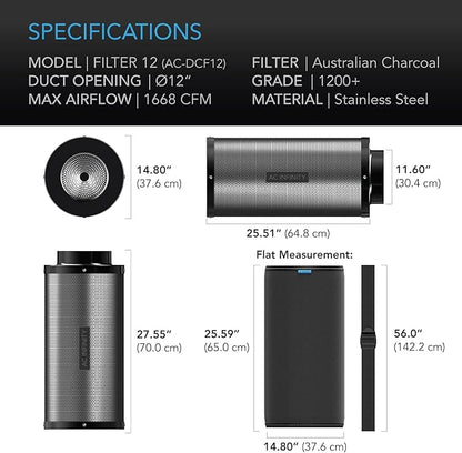 AC Infinity Air Carbon Filter 12" - Image 6