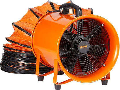 VEVOR Portable Ventilator with Hose, 2 Speed, 12 Inch Utility Blower Exhaust - Image 9