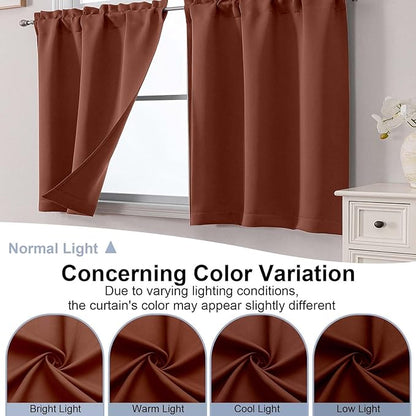Chyhomenyc Terracotta Short Blackout Curtains 30 Inch Length, Small Kitchen - Image 8