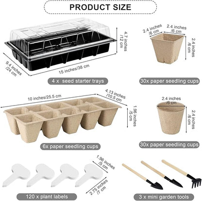 Aodaer 193 Pack Seed Starter Kit Including Seed Starter Tray Peat Pots - Image 2
