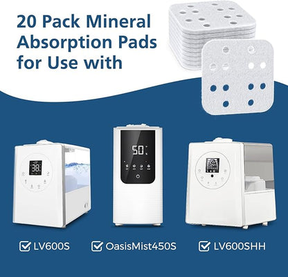 20-Pack Mineral Absorption Pad, Humidifier Replacement Filters Compatible - Image 2