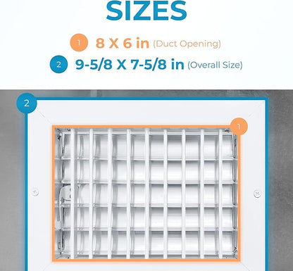 Aluminum 8 x 6 Inch Air Vent Covers - Image 3