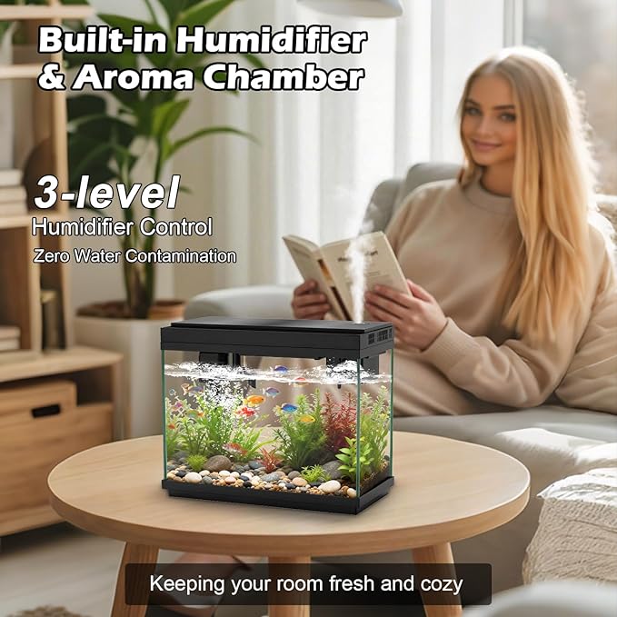Smart Aquarium Fish Tank with Silent Water Pump, 2.4 Gallon Small Aquarium with - Image 7