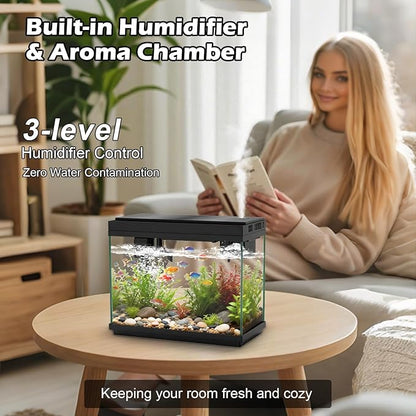 Smart Aquarium Fish Tank with Silent Water Pump, 2.4 Gallon Small Aquarium with - Image 7
