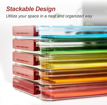 A4 Storage File Box 9 X 13 Clear Stackable Slim Plastic Portable Project Case - Image 4