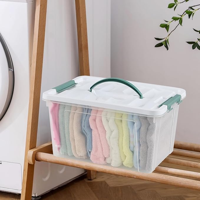 6 Pack 14 L Clear Storage Latch Box, Plastic Storage Bins - Image 6