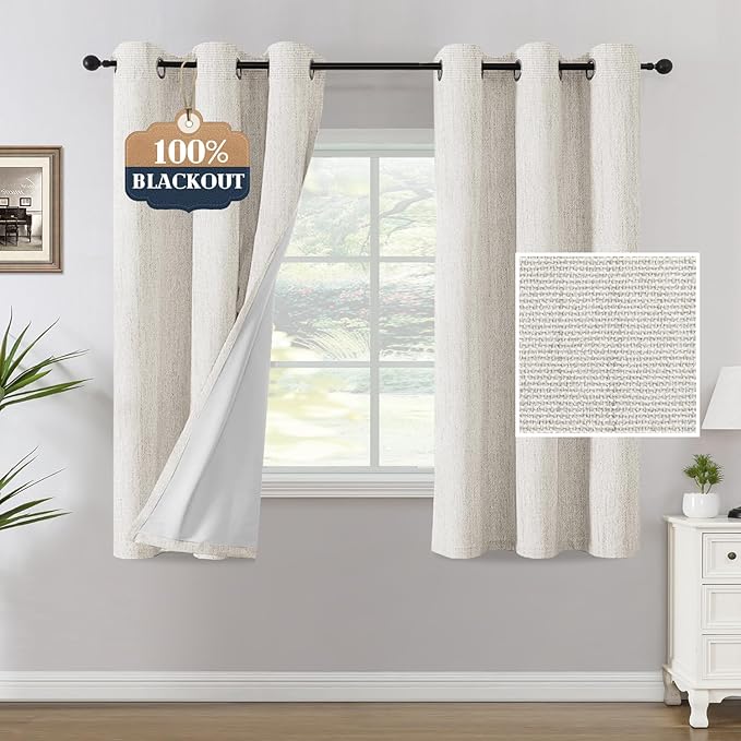 H.VERSAILTEX Chenille Linen Blackout Curtains by HVERSAILTEX