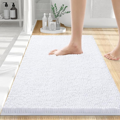 Smiry Luxury Chenille Bathroom Rugs 24x16, Extra Soft and Absorbent Shaggy Bath by Smiry