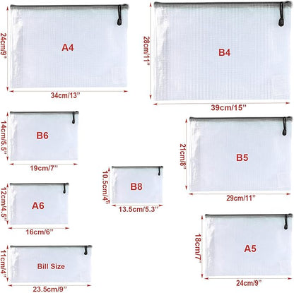 Oaimyy-B4, Mesh Zipper Pouch Document Folders Bag Plastic Zip File Folders - Image 2
