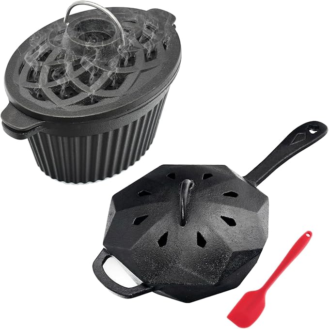Dual-Layer Wood Stove Steamer/Humidifier + 6.5 Inch Octagon Cast Iron Skillet by Unknown