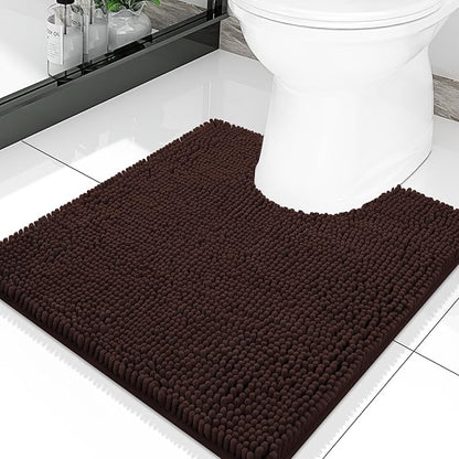 Smiry Luxury Chenille Toilet Rugs U-Shaped 20x20, Soft Absorbent Non-Slip by Smiry
