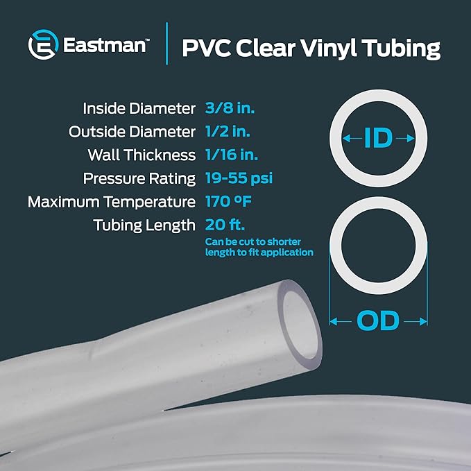 Eastman 3/8 Inch ID PVC Clear Vinyl Tubing, 20 Foot Length - Image 4