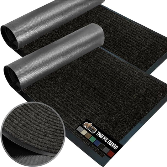 GORILLA GRIP Waterproof Traffic Guard Door Mat, 2 Pack Heavy Duty Entryway Mats by GorillaGrip