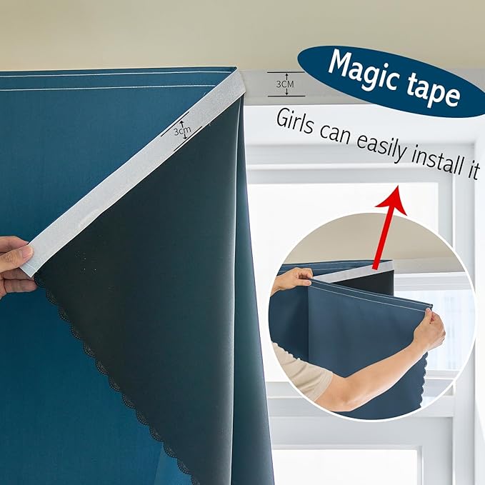 Adhesive Curtain 100% Blackout No-Drill Easy Install - Image 6