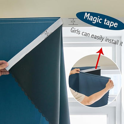 Adhesive Curtain 100% Blackout No-Drill Easy Install - Image 6