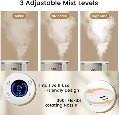 QIDO Top Fill Humidifiers for Bedroom, 5 L Cool Mist 36H Super Long Time - Image 2