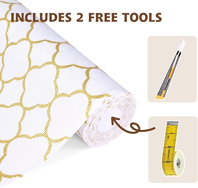 Shelf Liners for Kitchen Cabinets 17in x 30FT Non Adhesive Drawer Liner Gold - Image 4