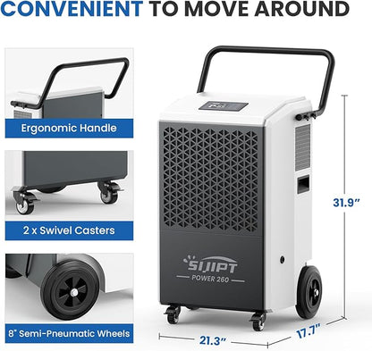 Commercial Dehumidifier with Pump, 260 Pints Industrial Dehumidifier - Image 5