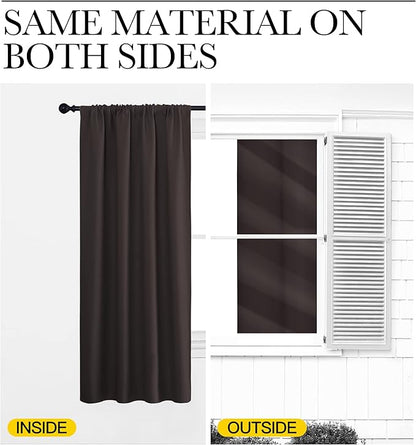 NICETOWN RV Blackout Curtains for Camper Windows, Toffee Brown, Kitchen Curtains - Image 5
