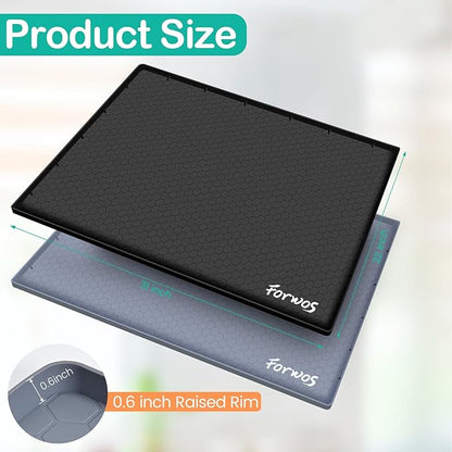 Waterproof Under Sink Mat 31" x 22", Silicone Cabinet Liner, Rubber Protector - Image 2